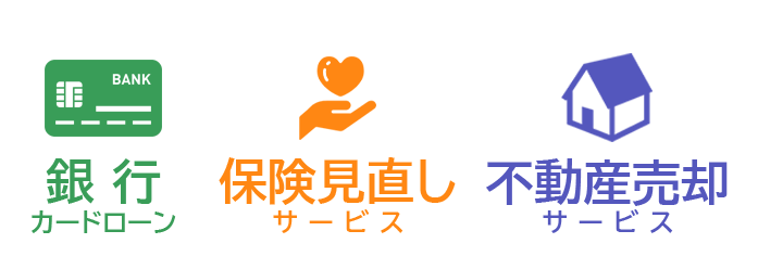 銀行カードローン 保険見直しサービス 不動産売却サービス